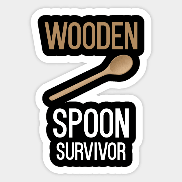 Wooden Spoon Survivor Wood Wooden Spoon Survivor Meme Sticker